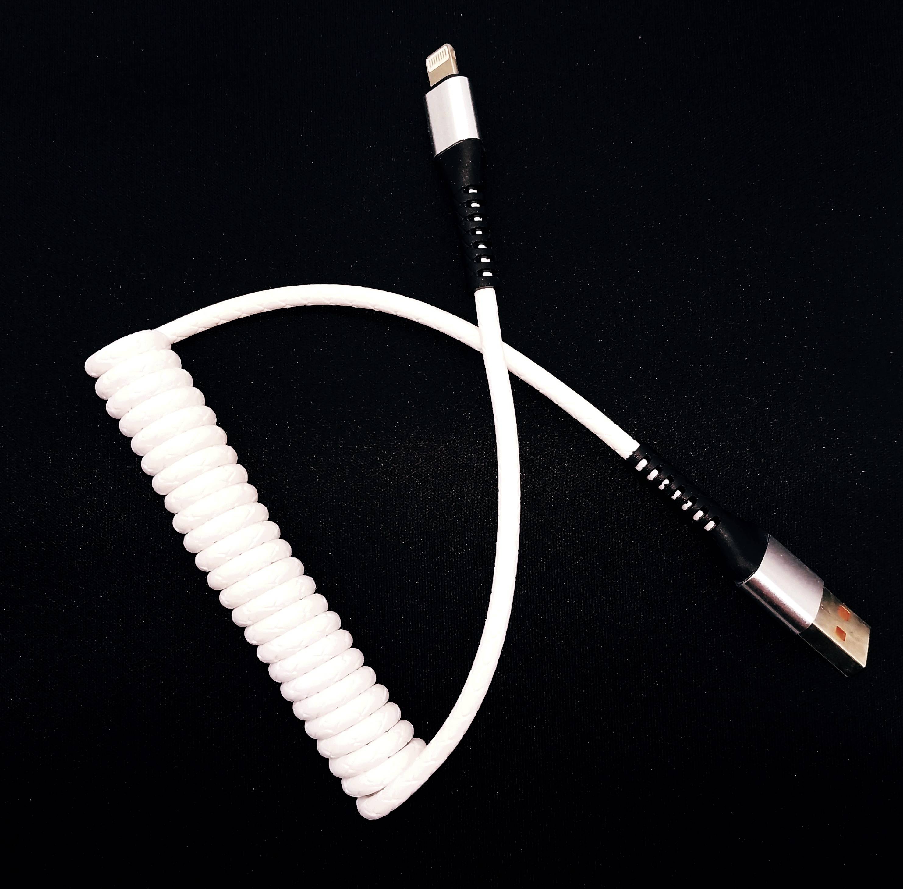 USB Дата-кабель APPLE Lightning 8-pin, витой в кожаной оплётке, 1.2 метра, 3A, цвет белый. USB Дата-кабель APPLE Lightning 8-pin, витой в кожаной оплётке, 1.2 метра, 3A, цвет белый.