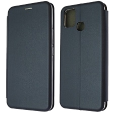 Чехол книжка STYLISH для INFINIX HOT 10 Lite, экокожа, визитница, цвет темно синий