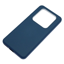 Чехол накладка VICTORIA для XIAOMI Redmi Note 15 Pro, силикон, пластик, текстура кожи, бархат, цвет темно синий