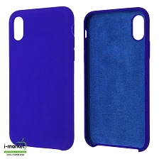 Чехол накладка Silicon Case для APPLE iPhone X, iPhone XS, силикон, бархат, цвет ярко синий Чехол накладка Silicon Case для APPLE iPhone X, iPhone XS, силикон, бархат, цвет ярко синий
