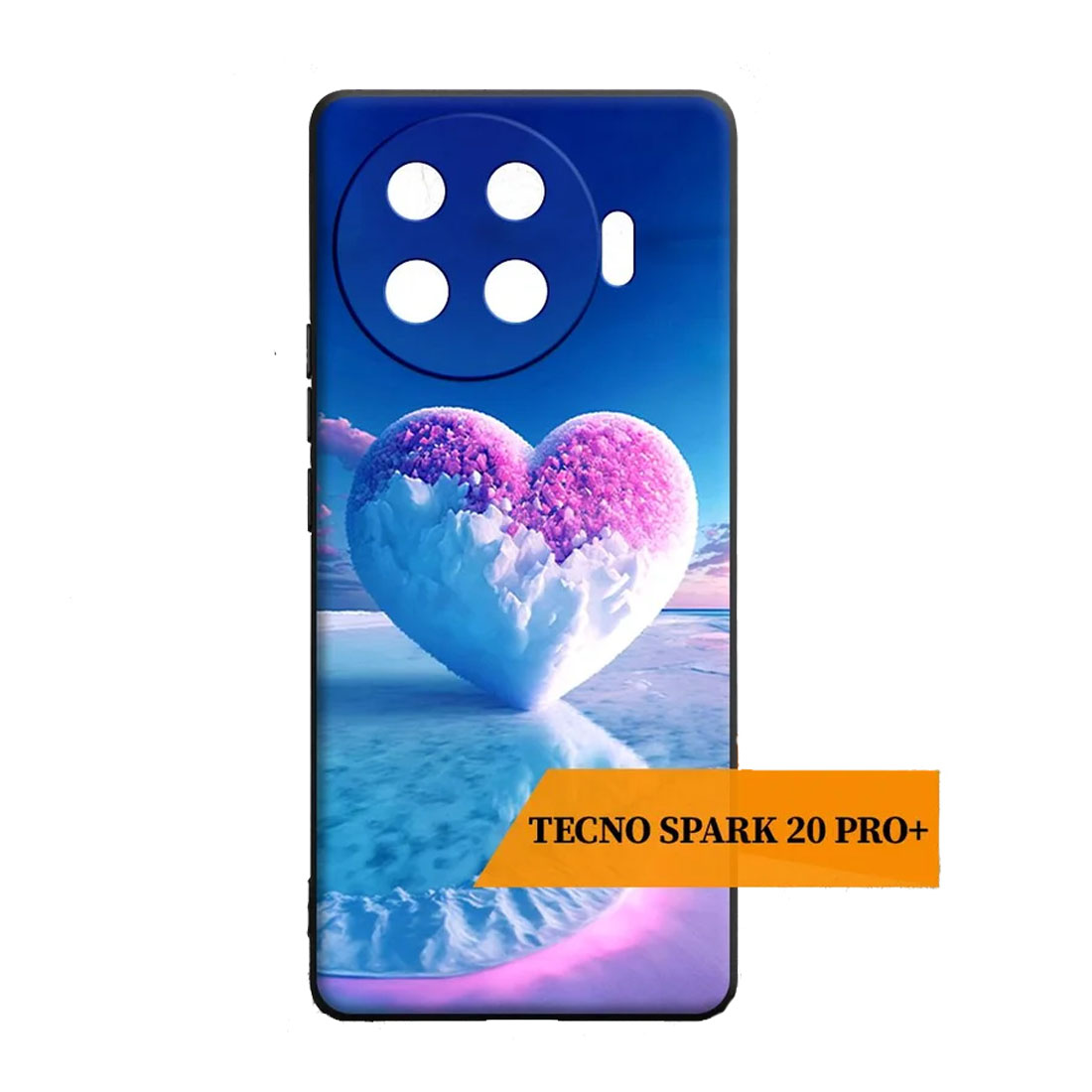 Чехол накладка для TECNO Spark 20 Pro Plus, защита камеры, силикон, рисунок Сердечко