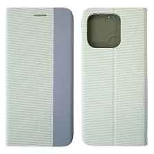 Чехол книжка MESH для XIAOMI Redmi 12C, POCO C55, текстиль, силикон, бархат, визитница, цвет серый