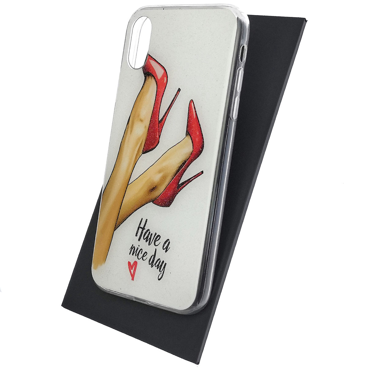 Чехол накладка для APPLE iPhone XR, силикон, блестки, глянцевый, рисунок Have a nice day Чехол накладка для APPLE iPhone XR, силикон, блестки, глянцевый, рисунок Have a nice day