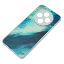 Чехол накладка для TECNO Spark 30C, пластик, силикон, защита камеры, рисунок Морская бирюза