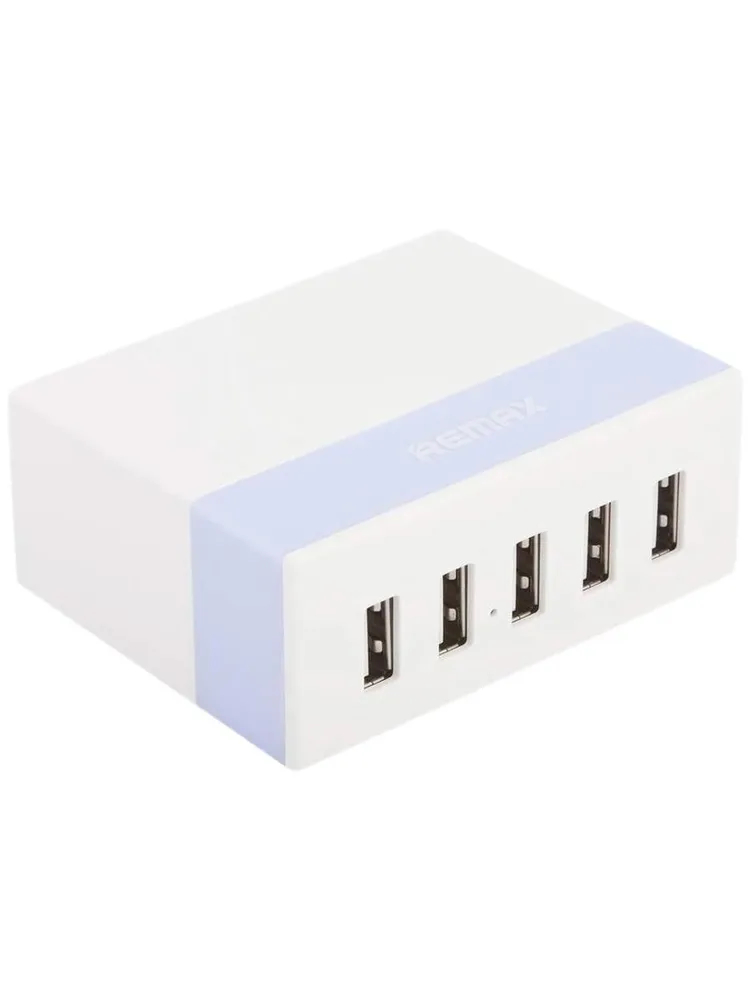 СЗУ (Сетевое зарядное устройство) REMAX RU-U1 на 5 портов USB, цвет белый