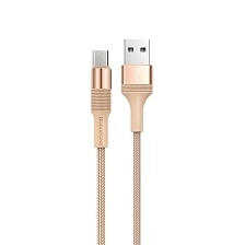 Кабель BOROFONE BX21 Outstanding Micro USB, 2.4A, длина 1 метр, силикон, нейлоновое армирование, цвет золотистый Кабель BOROFONE BX21 Outstanding Micro USB, 2.4A, длина 1 метр, силикон, нейлоновое армирование, цвет золотистый