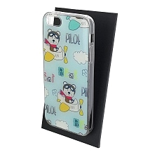 Чехол накладка для APPLE iPhone 5, iPhone 5G, iPhone 5S, iPhone SE, силикон, глянцевый, рисунок Bear pilot