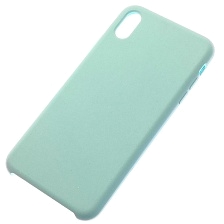 Чехол накладка Silicon Case для APPLE iPhone XS MAX, силикон, бархат, цвет зелено голубой