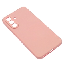 Чехол накладка Silicon Cover для SAMSUNG Galaxy A56, защита камеры, силикон, бархат, цвет розовый
