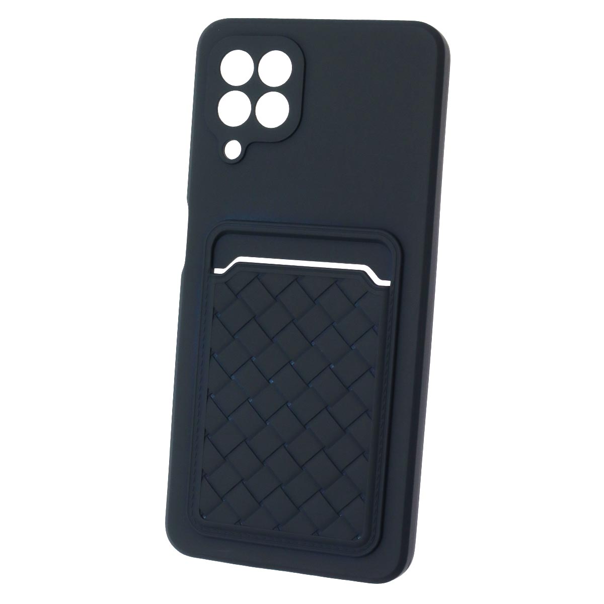 Чехол накладка CARD CASE для SAMSUNG Galaxy A22 4G (SM-A225F), M22 (SM-M225F), M32 (SM-M325F), силикон, отдел для карт, цвет темно синий Чехол накладка CARD CASE для SAMSUNG Galaxy A22 4G (SM-A225F), M22 (SM-M225F), M32 (SM-M325F), силикон, отдел для карт, цвет темно синий