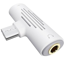 Адаптер BOROFONE BV8, Type-C Male на 1 x Tepe-C Female и 1 x Audio Female, музыка и зарядка, цвет белый | Все по 150