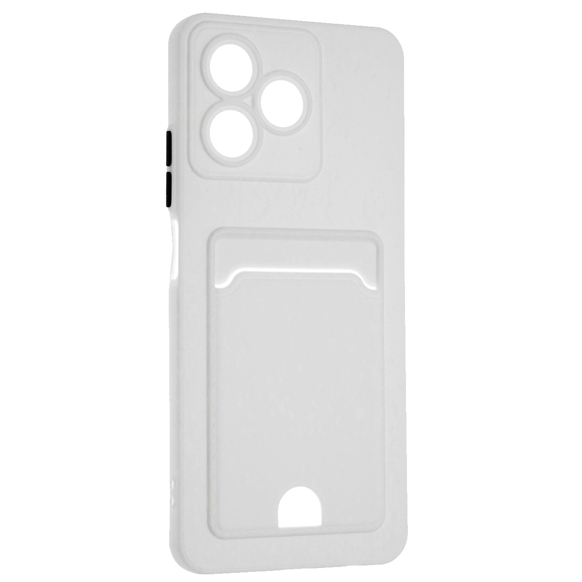 Чехол накладка BUTTON для Realme C51, Realme C53, Realme Note 50, защита камеры, силикон, отдел для карт, цвет белый Чехол накладка BUTTON для Realme C51, Realme C53, Realme Note 50, защита камеры, силикон, отдел для карт, цвет белый