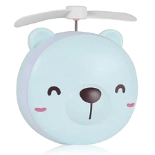 Зеркало косметическое Mini Fan, светодиодная подсветка, вентилятор, цвет голубой Зеркало косметическое Mini Fan, светодиодная подсветка, вентилятор, цвет голубой