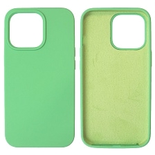 Чехол накладка Silicon Case для APPLE iPhone 13 Pro (6.1), силикон, бархат, цвет мятный Чехол накладка Silicon Case для APPLE iPhone 13 Pro (6.1), силикон, бархат, цвет мятный