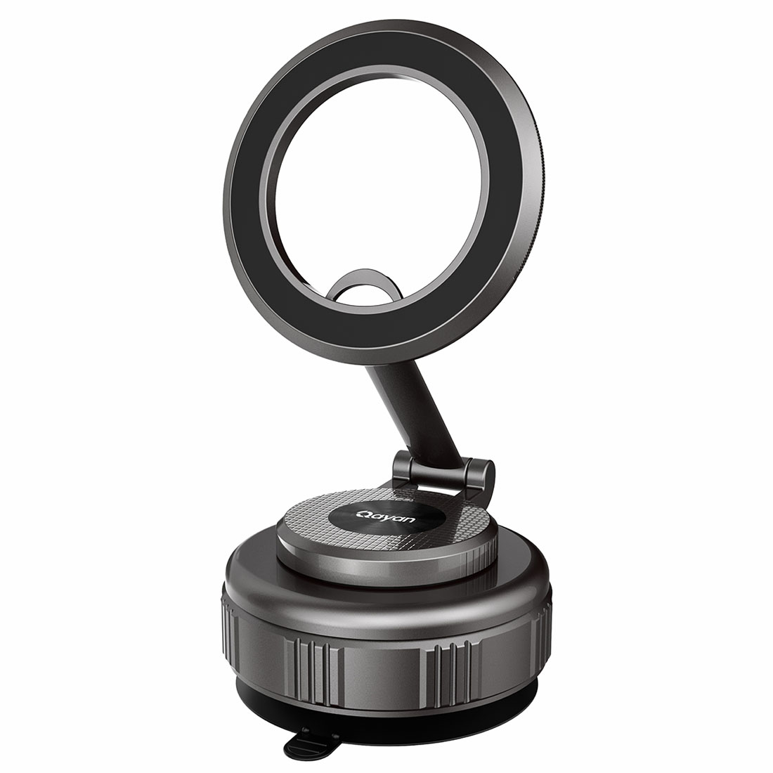 Автомобильный магнитный держатель QAYAN QH-184 с креплением под MagSafe на вакуумной присоске для смартфона, на приборную панель, цвет серебристый