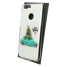 Чехол накладка для HUAWEI Honor 9 Lite, Honor 7S, P Smart, силикон, глянцевый, блестки, рисунок Fetil Snow