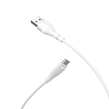 Кабель BOROFONE BX18 Optimal Micro USB, 2.4A, длина 1 метр, силикон, цвет белый Кабель BOROFONE BX18 Optimal Micro USB, 2.4A, длина 1 метр, силикон, цвет белый
