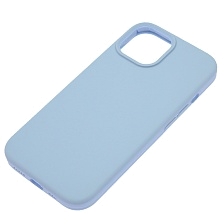 Чехол накладка Silicon Case для APPLE iPhone 15 (6.1"), силикон, бархат, цвет васильковый