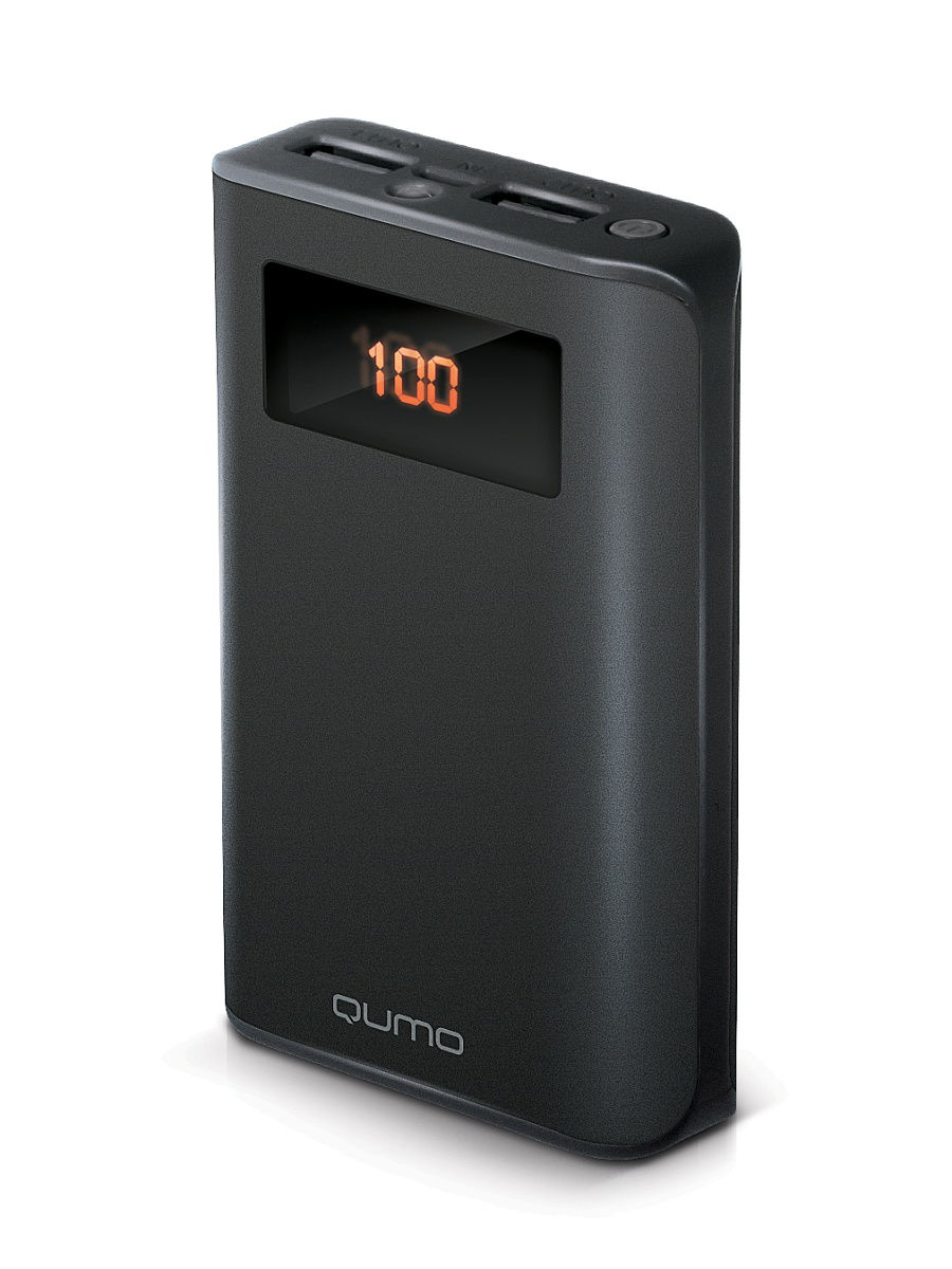 Внешний аккумулятор, Power Bank QUMO PowerAid PRO, 9600 mAh, цвет черный.