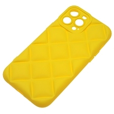 Чехол накладка для APPLE iPhone 13 Pro Max (6.7"), силикон, 3D ромб, цвет желтый Чехол накладка для APPLE iPhone 13 Pro Max (6.7"), силикон, 3D ромб, цвет желтый