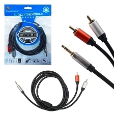 Кабель переходник аудио Live Power H110 Jack 3.5(M) - 2 RCA(M), длина 180 см, цвет черный