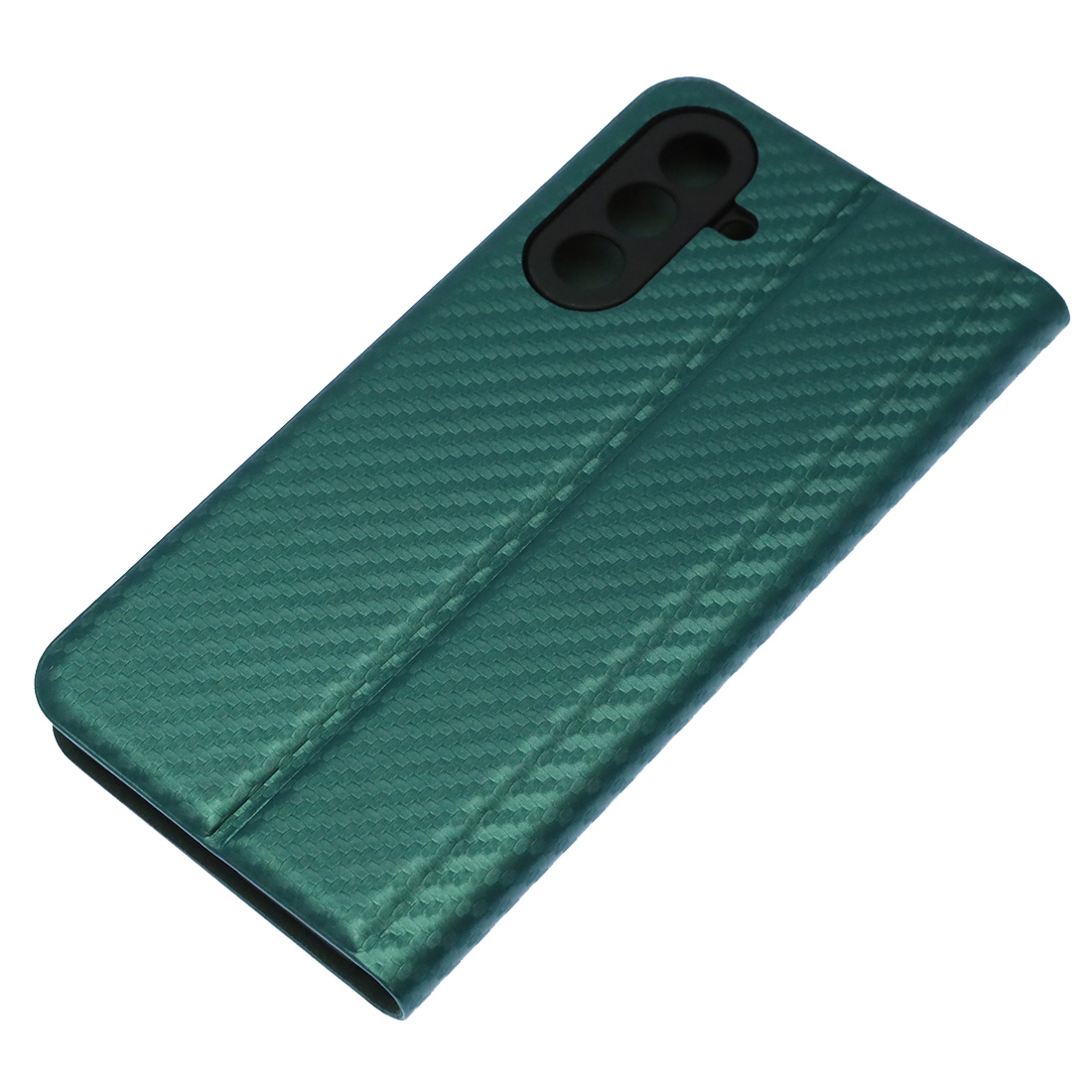 Чехол книжка CHESS для SAMSUNG Galaxy A36, текстура карбон, визитница, цвет темно зеленый Чехол книжка CHESS для SAMSUNG Galaxy A36, текстура карбон, визитница, цвет темно зеленый