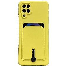 Чехол накладка для SAMSUNG Galaxy A12 (SM-A125), M12 (SM-M127F), силикон, защита камеры, отдел для карт, цвет желтый Чехол накладка для SAMSUNG Galaxy A12 (SM-A125), M12 (SM-M127F), силикон, защита камеры, отдел для карт, цвет желтый