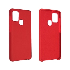 Чехол накладка NANO для SAMSUNG Galaxy A21S (SM-A217), силикон, бархат, цвет красный