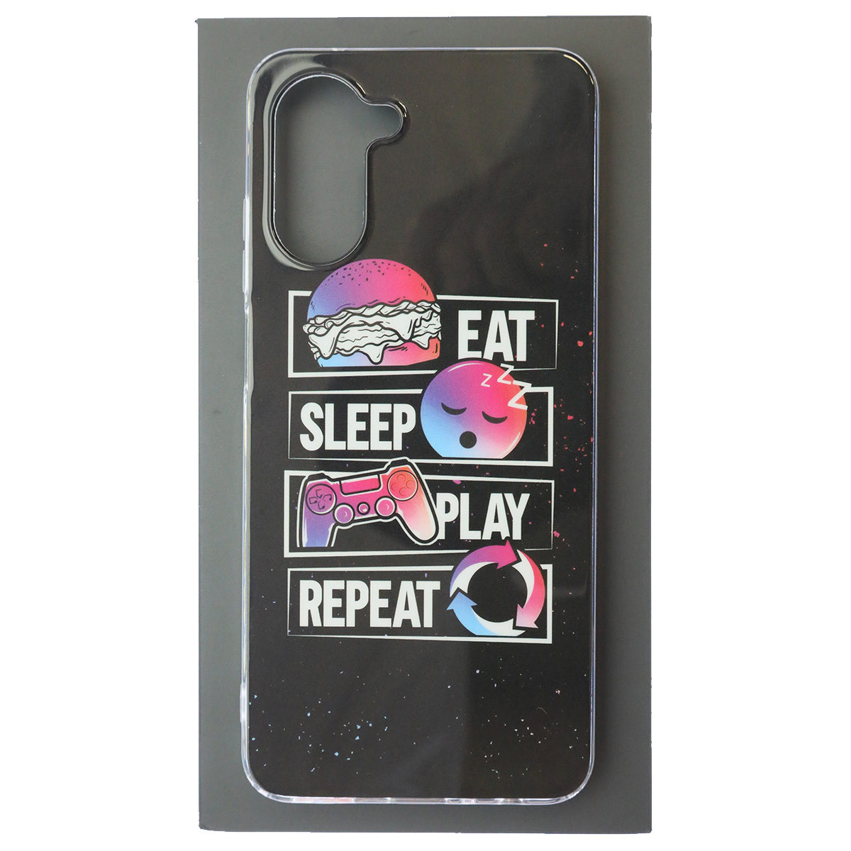 Чехол накладка для Realme 10, силикон, глянцевый, рисунок EAT SLEEP PLAY REPEAT Чехол накладка для Realme 10, силикон, глянцевый, рисунок EAT SLEEP PLAY REPEAT
