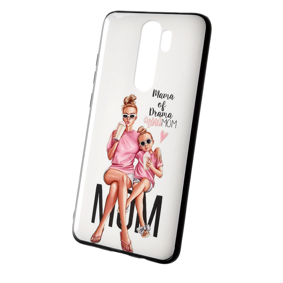 Чехол накладка для XIAOMI Redmi Note 8 Pro, силикон, рисунок Mama of Drama girlMOM.