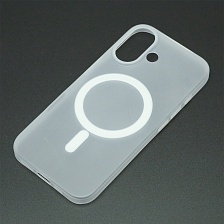 Чехол накладка Sky Armor с поддержкой MagSafe для APPLE iPhone 16, матовый, цвет прозрачно белый