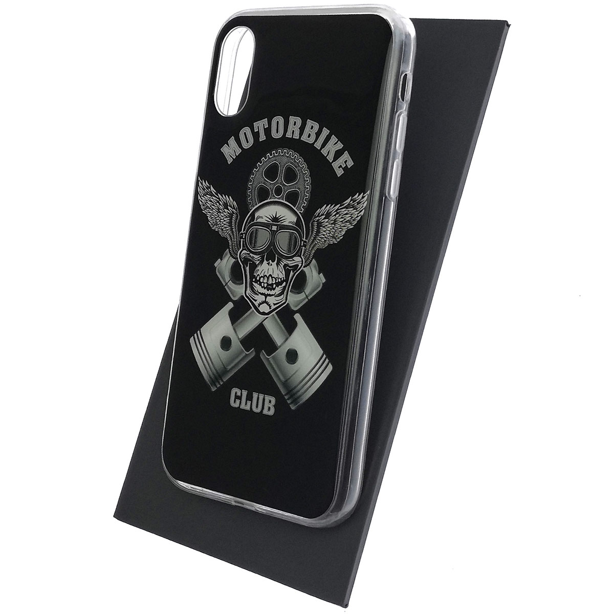Чехол накладка для APPLE iPhone X, iPhone XS, силикон, глянцевый, рисунок Motorbike Club Чехол накладка для APPLE iPhone X, iPhone XS, силикон, глянцевый, рисунок Motorbike Club