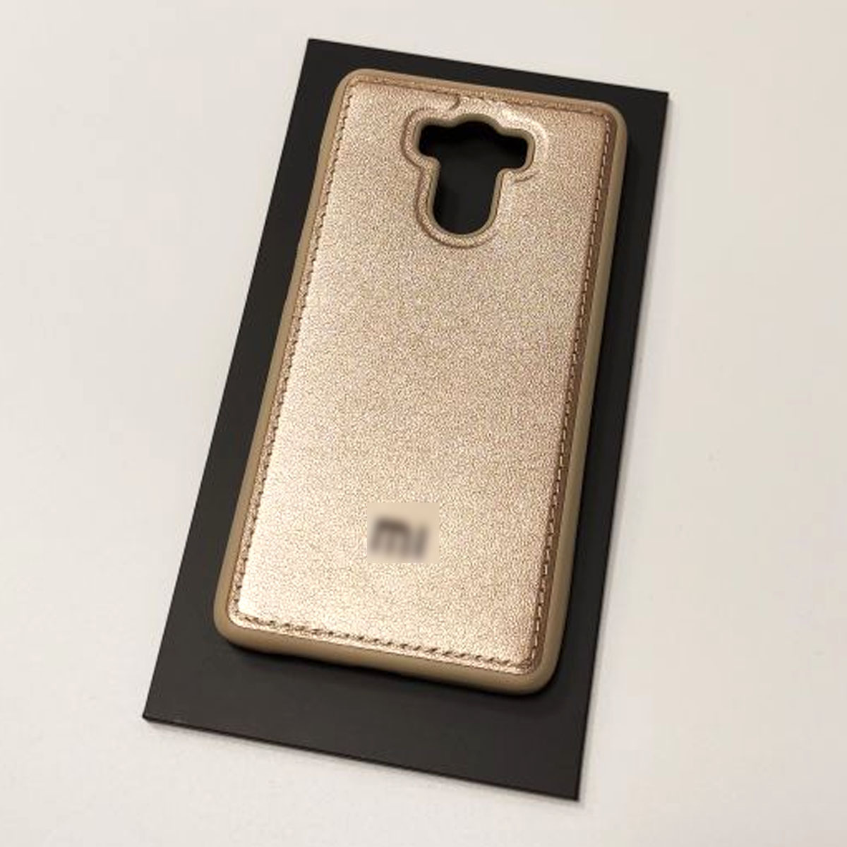 Чехол накладка для XIAOMI Redmi 4, силикон, текстура кожи, цвет золотистый