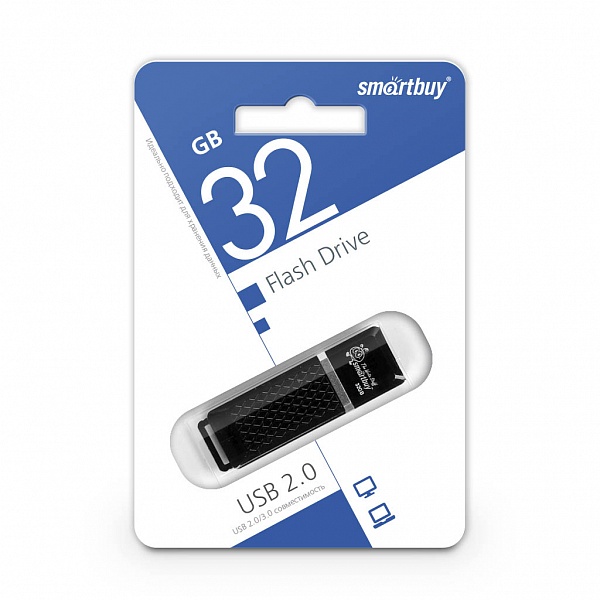 Флешка USB 32GB SMARTBUY Quartz, цвет черный