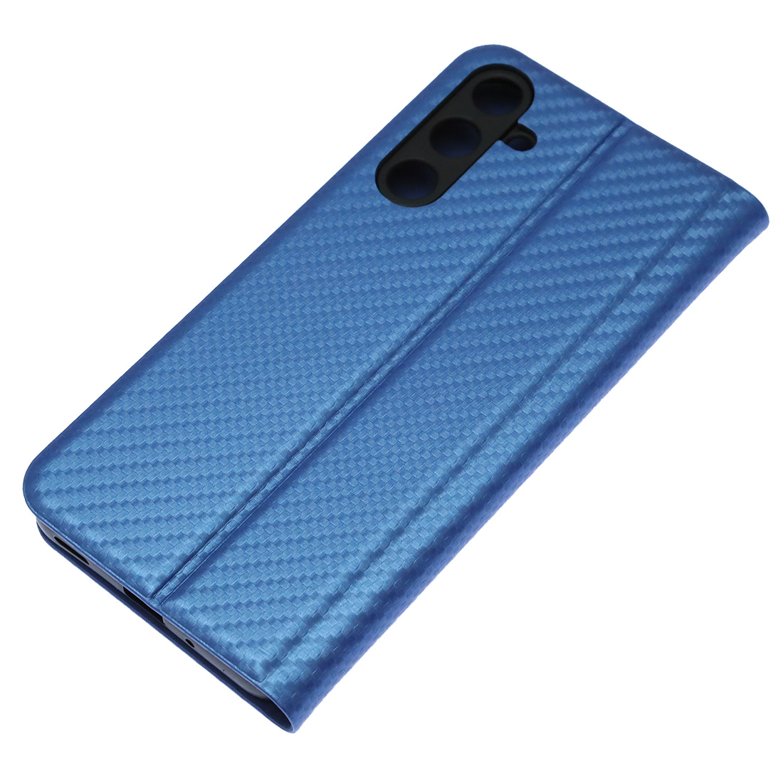 Чехол книжка CHESS для SAMSUNG Galaxy A16, текстура карбон, визитница, цвет синий Чехол книжка CHESS для SAMSUNG Galaxy A16, текстура карбон, визитница, цвет синий