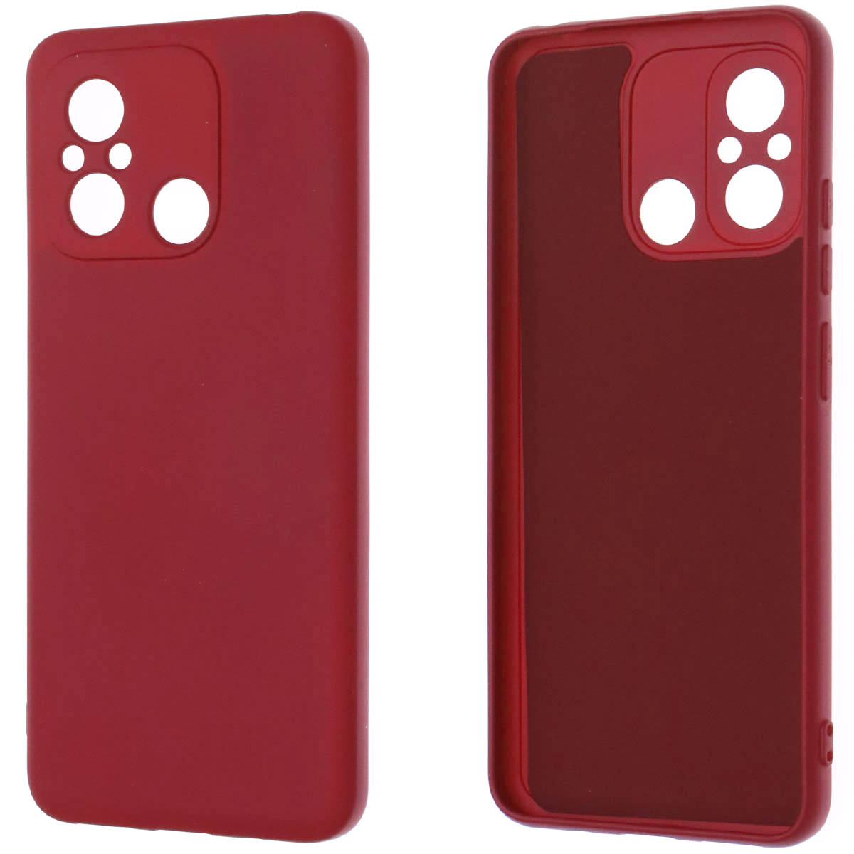 Чехол накладка NANO для XIAOMI Redmi 12C, XIAOMI POCO C55, силикон, бархат, цвет бордовый Чехол накладка NANO для XIAOMI Redmi 12C, XIAOMI POCO C55, силикон, бархат, цвет бордовый