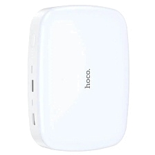 Внешний портативный аккумулятор, Power Bank HOCO DB24, 10000 mAh, LED фонарь, цвет белый (распродажа -50%)