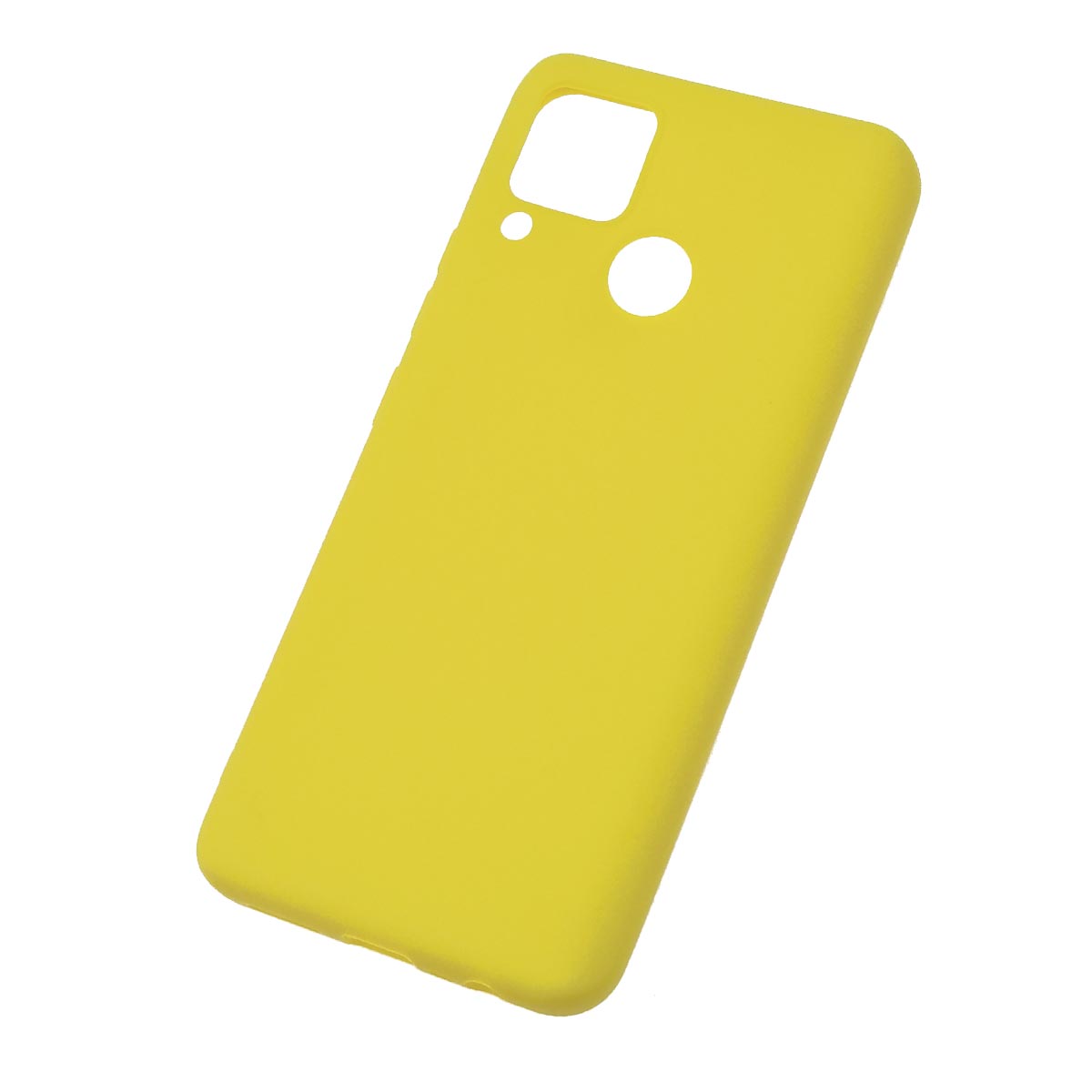 Чехол накладка SOFT TOUCH для Realme C15, силикон, матовый, цвет желтый Чехол накладка SOFT TOUCH для Realme C15, силикон, матовый, цвет желтый