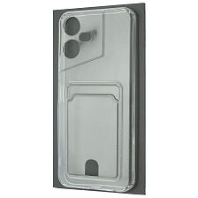 Чехол накладка CARD CASE для TECNO POVA Neo 3, защита камеры, силикон, отдел для карт, цвет прозрачный Чехол накладка CARD CASE для TECNO POVA Neo 3, защита камеры, силикон, отдел для карт, цвет прозрачный