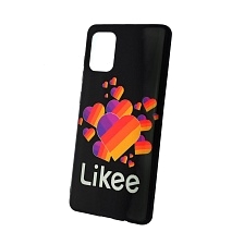Чехол накладка для SAMSUNG Galaxy A71 (SM-A715), силикон, рисунок Likee Black. Чехол накладка для SAMSUNG Galaxy A71 (SM-A715), силикон, рисунок Likee Black.