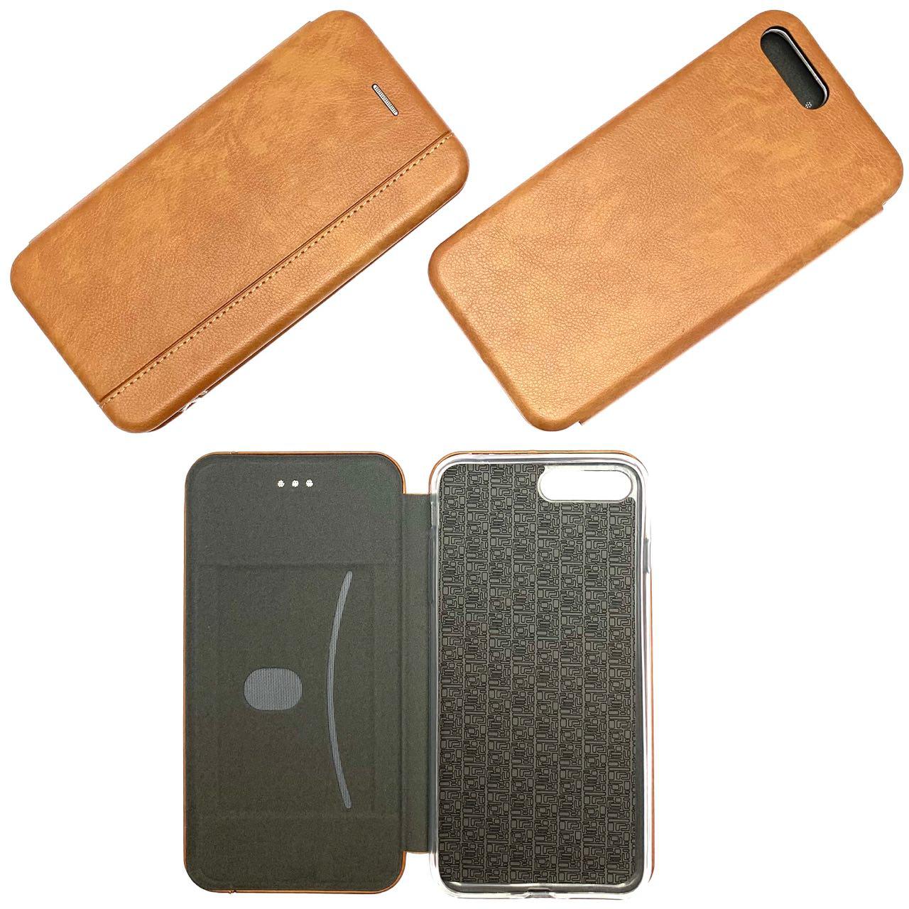 Чехол-книжка в бок для APPLE iPhone 7/8 Plus (5.5"), экокожа, с визитницей, на магните, цвет светло-коричневый NEW. Чехол-книжка в бок для APPLE iPhone 7/8 Plus (5.5"), экокожа, с визитницей, на магните, цвет светло-коричневый NEW.