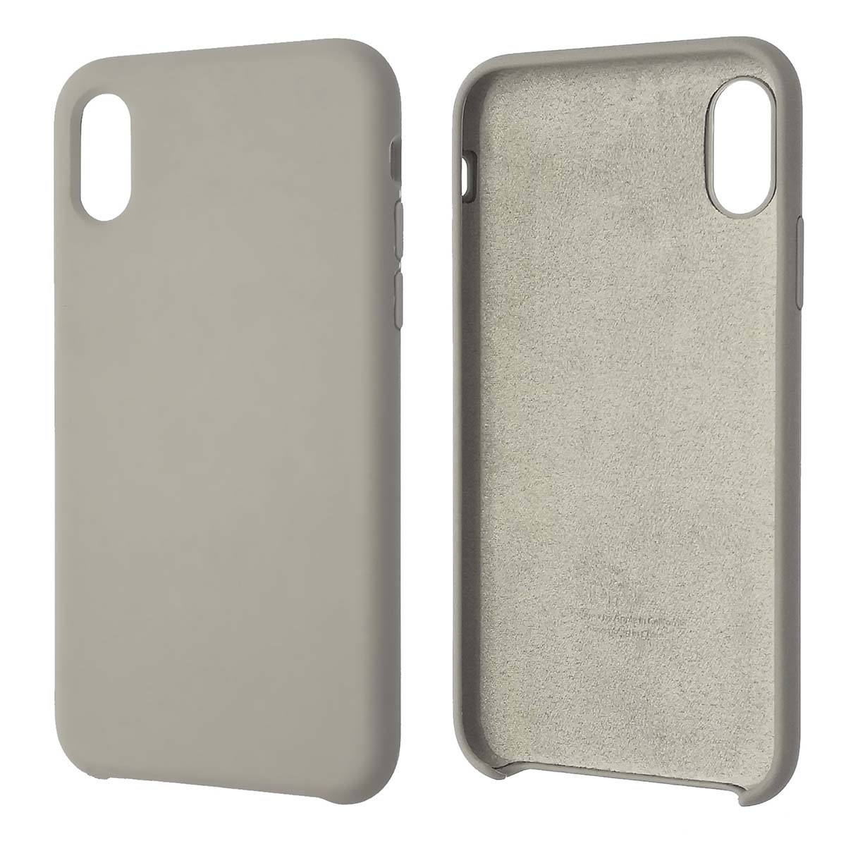 Чехол накладка Silicon Case для APPLE iPhone X, iPhone XS, силикон, бархат, цвет перламутровый серый Чехол накладка Silicon Case для APPLE iPhone X, iPhone XS, силикон, бархат, цвет перламутровый серый