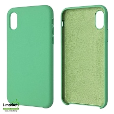 Чехол накладка Silicon Case для APPLE iPhone X, iPhone XS, силикон, бархат, цвет мятный Чехол накладка Silicon Case для APPLE iPhone X, iPhone XS, силикон, бархат, цвет мятный