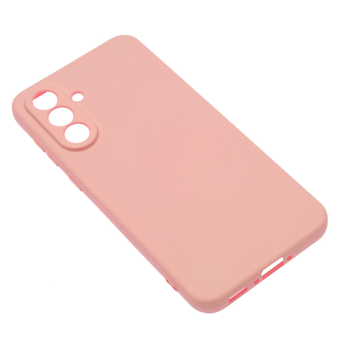 Чехол накладка Silicon Cover для SAMSUNG Galaxy A56, защита камеры, силикон, бархат, цвет розовый