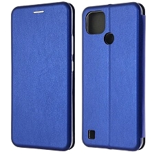 Чехол книжка STYLISH для Realme C21, экокожа, визитница, цвет синий Чехол книжка STYLISH для Realme C21, экокожа, визитница, цвет синий