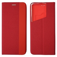 Чехол книжка MESH для TECNO POVA 5, текстиль, силикон, бархат, визитница, цвет красный