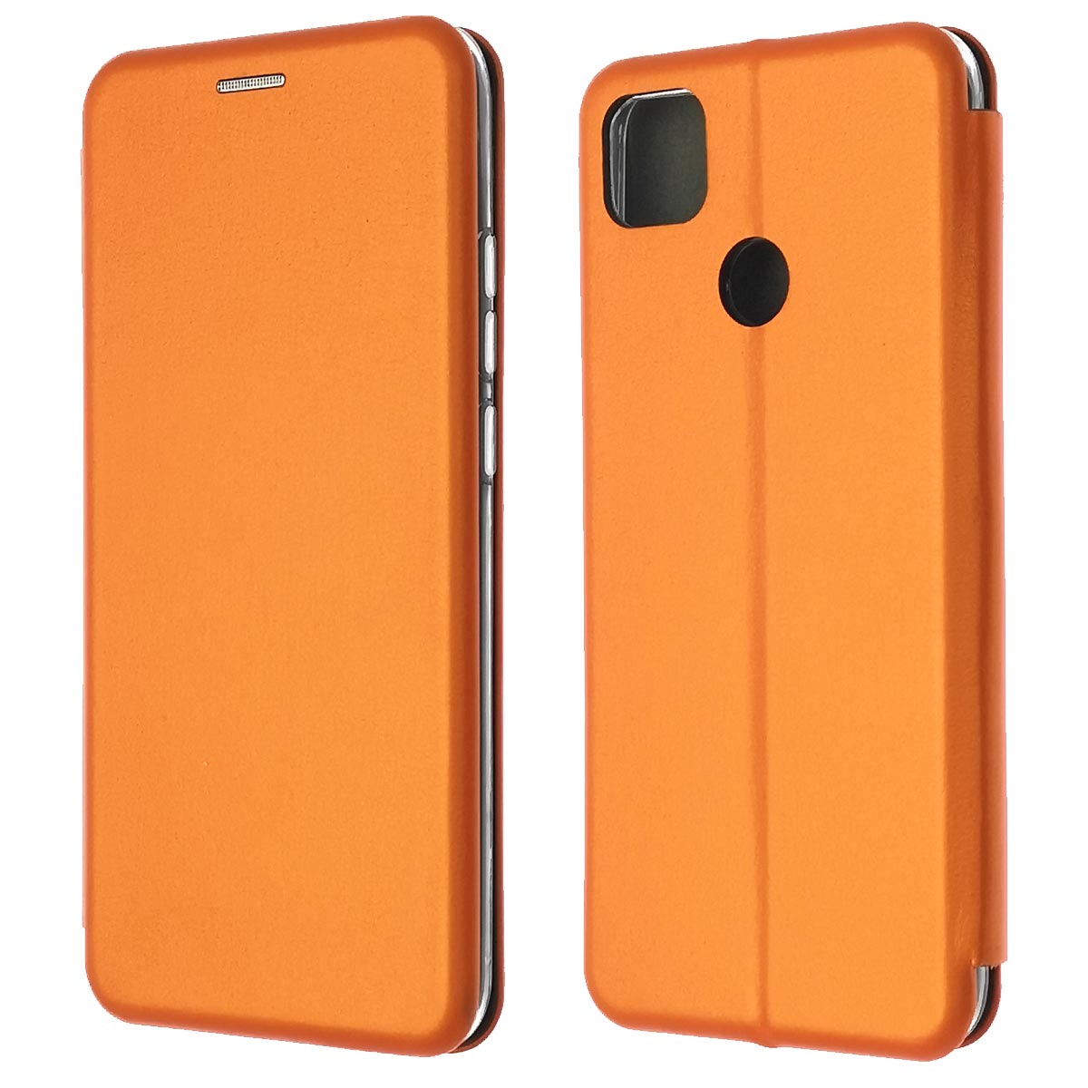 Чехол книжка STYLISH для XIAOMI Redmi 9C, Redmi 10A, экокожа, визитница, цвет оранжевый