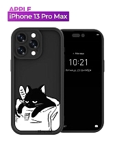 Чехол накладка для APPLE iPhone 13 Pro Max, силикон, защита камеры, бортики, грустный кот
