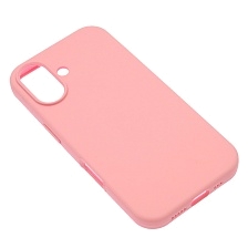 Чехол накладка Silicone Case для APPLE iPhone 16 (6.1"), силикон, бархат, цвет розовый