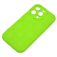 Чехол накладка для APPLE iPhone 14 Pro (6.1"), силикон, 3D ромб, цвет ярко зеленый Чехол накладка для APPLE iPhone 14 Pro (6.1"), силикон, 3D ромб, цвет ярко зеленый